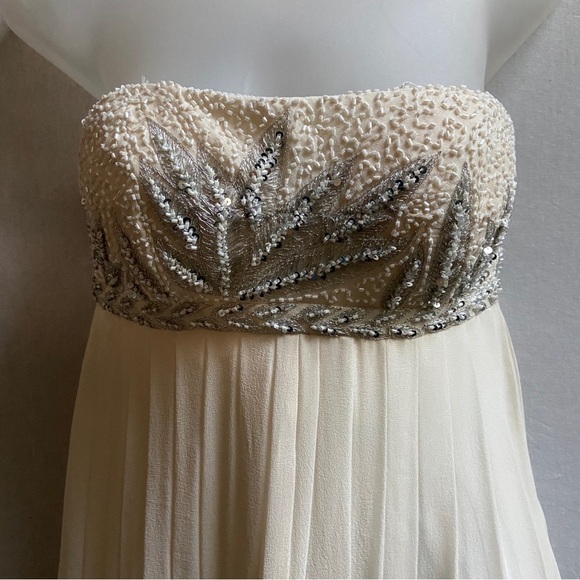 Aiden Mattox strapless silk beaded sequin formal gown dress Sz 2 - Picture 10 of 15